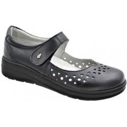 PODOLINE scarpe mary jane sandali pelle PISTOIA predisposta plantare estraibile NERO perlato