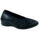 LOREN scarpe decollete ballerina W9111 morbidissime STRETCH BLEU plantare soft PITONE