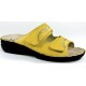 LOREN ciabatte donna pelle 2 strappi M3075 predisposta plantare estraibile LEMON GIALLO