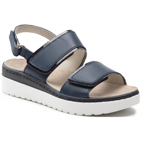 SCHOLL sandali pelle 2 fasce strappi VIAREGGIO STRAP NAVY BLU plantare estraibile Memory