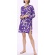RAGNO Abito Chemisier EcoSeta mussola di viscosa DN11DE caftano scollo v PRISM VIOLET 