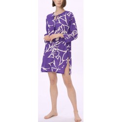 RAGNO Abito Chemisier EcoSeta mussola di viscosa DN11DE caftano scollo v PRISM VIOLET 