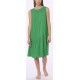 RAGNO Abito viscosa smanicato DM61DA lungo svasato balza sul fondo BLU o VERDE freschissimo