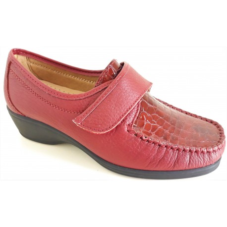 BENEXA morbida scarpa strappo 2374 ROSSO plantare estraibile PELLE VERNICE CODAR