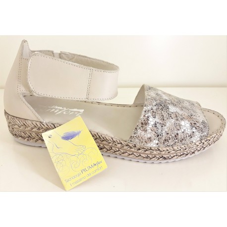 MEDIMA sandali morbidissimi scarpe punta aperta CAROL 31291 uno strappo NAPPA/GHIACCIO