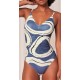 TRIUMPH costume intero senza ferretto SUMMER ALLURE OP 01 contenitivo BIANCO/AVIO cup D arricciato