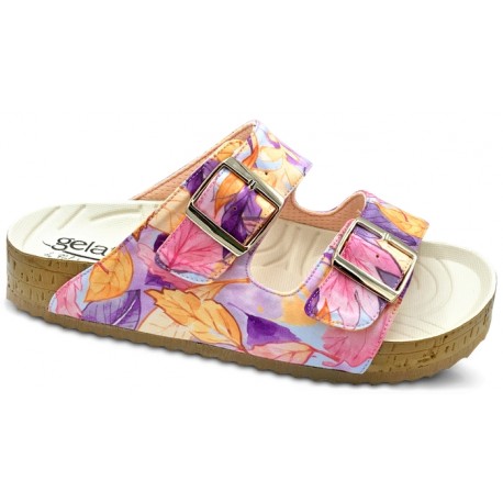 GELATTTO ciabatte plantare gel WOODSTOCK 2.0 FANTASY fasce strappi MULTICOLOR morbidissime