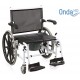 MORETTI sedia comoda autospinta alluminio DOCCIA e WC smontabile ONDA RH840 portata 200Kg schienale rete