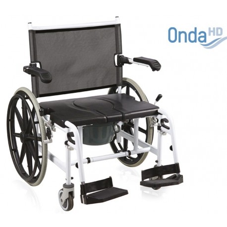 MORETTI sedia comoda autospinta alluminio DOCCIA e WC smontabile ONDA RH840 portata 200Kg schienale rete