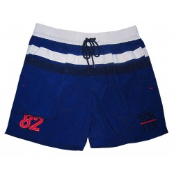SCUBA costume uomo pantaloncino boxer mare 828317 BLU/BIANCO 2tasche laterali interno slip rete