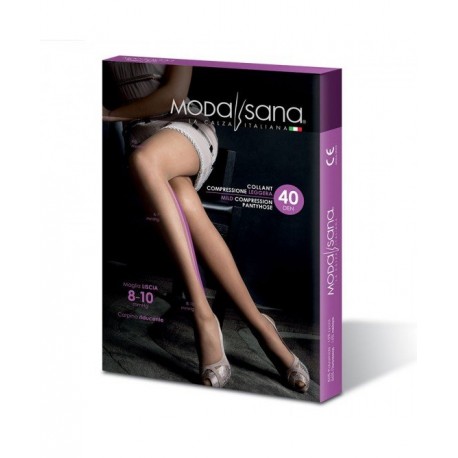 MODASANA SANAGENS calze elastiche 40 DEN COLLANT 8-10mmHg maglia liscia PLAYA corpino riducente
