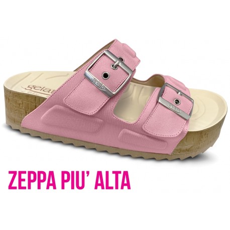 GELATTTO ciabatte plantare gel  WOODSTOCK PRO 2 fasce zeppa ROSA morbidissime