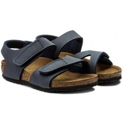 BIRKENSTOCK KIDS sandali bambino strappi BARI Birko Flor BLU NAVY nubuk 222563