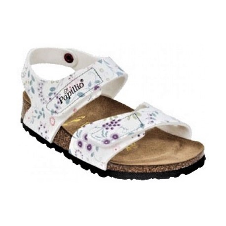 BIRKENSTOCK KIDS sandali bambino strappi BARI PAPILLIO Birko Flor FLOWERFUL WHITE 246383