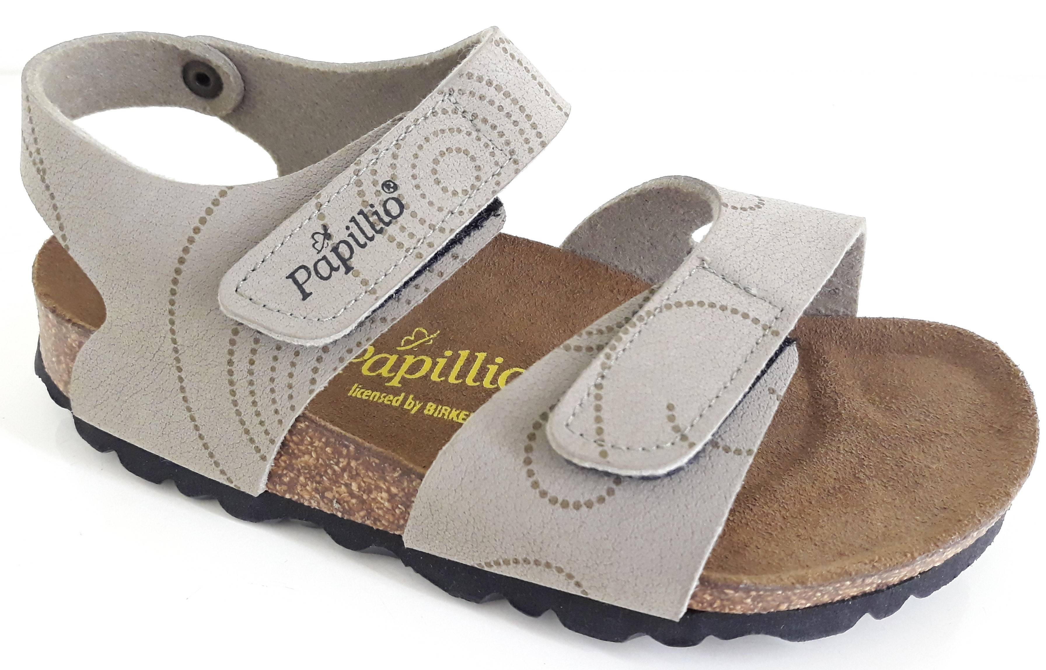 BIRKENSTOCK KIDS sandali bambino strappi BARI PAPILLIO Birko Flor TAUPE CIRCLES DESIGN 246503 SANITARIA MOGLIANESE