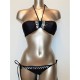 VACANZE ITALIANE costume bikini fascia senza ferretto 34161 NERO PIETRE slip laccetti