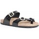 NEWSAN ciabatta infradito 816 plantare anatomico sughero 2fibbie NERO VERNICE