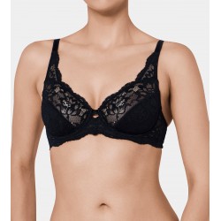 TRIUMPH reggiseno con ferretto AMOURETTE CHARM W pizzo contenitivo NERO coppe BCD pizzo