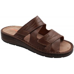 PODOLINE ciabatte uomo CINZANO predisposte plantare estraibile pelle VITELLO TERRA 2 strappi 