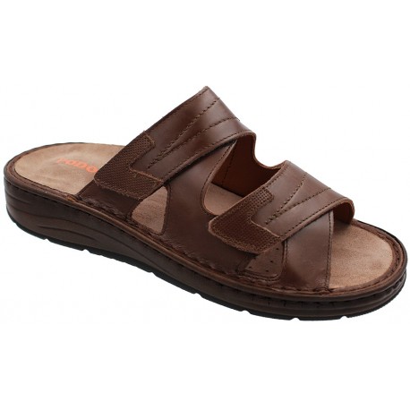 PODOLINE ciabatte uomo CINZANO predisposte plantare estraibile pelle VITELLO TERRA 2 strappi 