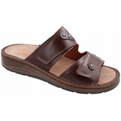 PODOLINE ciabatte uomo INZAGO predisposte plantare estraibile pelle VITELLO T.MORO 2 strappi 