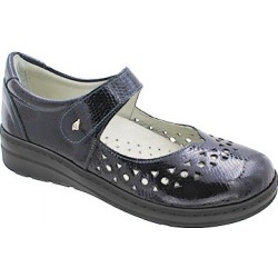 PODOLINE scarpe mary jane sandali pelle PISTOIA predisposta plantare estraibile VERNICE BLU caicos