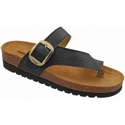 PODOLINE ciabatte infradito AMATEA plantare anatomico pelle sughero NERO girodito