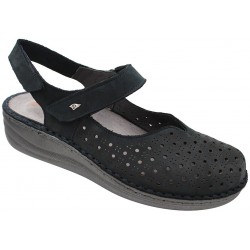 PODOLINE Scarpa sandalo traforato pelle MACERATA predisposta plantare estraibile BLU SCURO NABUK