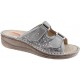 PODOLINE ciabatte pelle 2 fasce strappi inserti setaflex laterali USSITA predisposta plantare estraibile GRIGIO