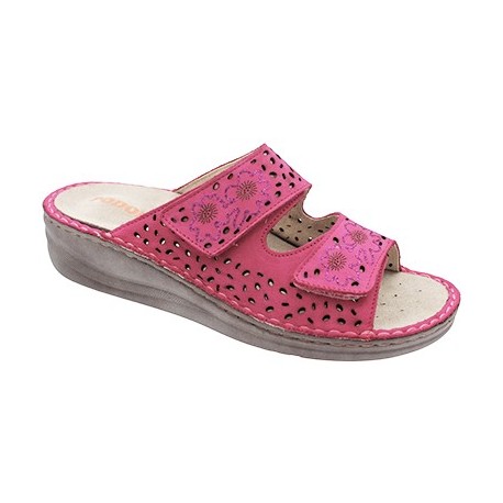 PODOLINE ciabatte 2 fasce strappi FURORE predisposta plantare estraibile FUXIA NABUK