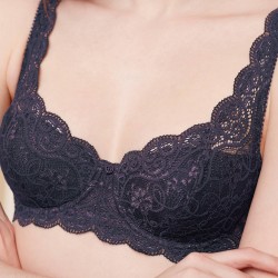 TRIUMPH reggiseno con ferretto AMOURETTE 300 WHP imbottito pizzo PRUGNA 3391 BORDEAUX