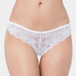 TRIUMPH slip perizoma brasiliano mutandina TEMPTING LACE BRAZILIAN STRING pizzo elastico BIANCO