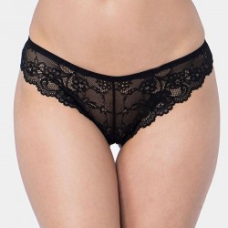 TRIUMPH slip perizoma brasiliano mutandina TEMPTING LACE BRAZILIAN STRING pizzo elastico NERO