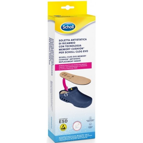 SCHOLL SOLETTE memory cushion ricambio zoccoli EVO plantare estraibile soletta antistatica 