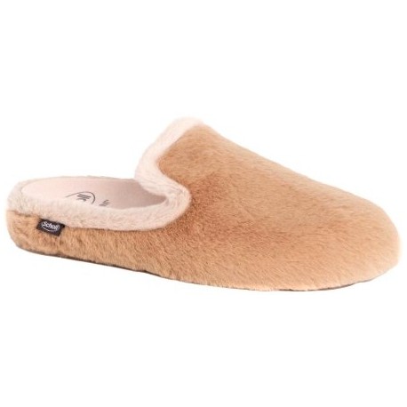 SCHOLL ciabatte pantofole microfibra pelliccia MADDY DOUBLE plantare estraibile BioPrint CAMMELLO invernale