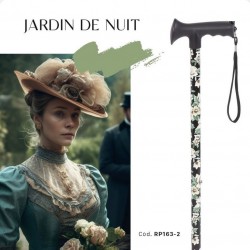 MORETTI BASTONE BRIO RP163-2 altezza regolabile FANTASIA FIORI JARDIN DE NUIT manico a T alluminio anodizzato