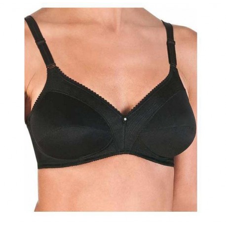 FELINA reggiseno senza ferretto rigato WEFTLOC 376 forte sostegno NERO coppa B