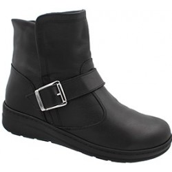 PODOLINE tronchetto stivaletto pelle CASERTA  plantare estraibile NAPPA NERO con zip predisposto