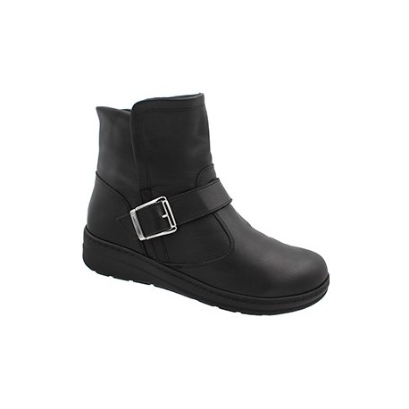 PODOLINE tronchetto stivaletto pelle CASERTA plantare estraibile NAPPA NERO con zip predisposto