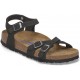 BIRKENSTOCK sandali KUMBA SFB soft 1029526 pelle nubuck NERO BLACK plantare morbido cinturini incrociati 3 fibbie