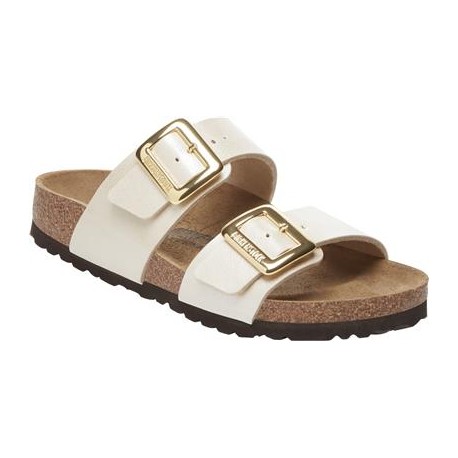 BIRKENSTOCK sandali ciabatte SYDNEY CUSHION BUCKLE 1029492 Birko Flor GRACEFUL PEARL WHITE 2 cinturini