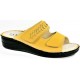 LOREN ciabatte donna pelle 2 strappi M3117 predisposta plantare estraibile GIALLO nappa glitter