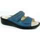 LOREN ciabatte donna pelle 2 strappi M3117 predisposta plantare estraibile JEANS nappa glitter