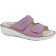 LOREN ciabatte donna pelle 2 strappi M3117 predisposta plantare estraibile ROSA nappa glitter PINK