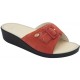 SCHOLL ciabatte MANGO pelle ROSSO RUGGINE plantare Memory leggera morbida 1 fibbia