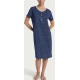 RAGNO Camicia da notte cotone mezza manica DP47NK BLU FRAGOLINE bottoni serafino 
