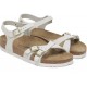 BIRKENSTOCK sandali KUMBA 1029417 pelle nubuck ANTIQUE WHITE BIANCO cinturini incrociati 3 fibbie