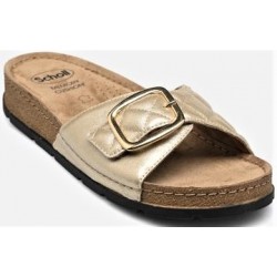 SCHOLL ciabatte basse morbidissime BORA MULE 1 STRAPPO pelle PLATINO plantare Memory Cushion