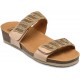 SCHOLL ciabatte sandali DOHA 2 STRAPS plantare BioPrint BEIGE perline pietre
