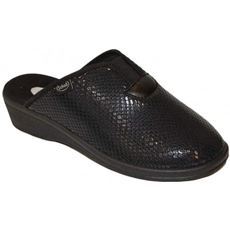 SCHOLL pantofola ciabatta sabot ELSA NERO elasticizzata plantare Memory Cushion